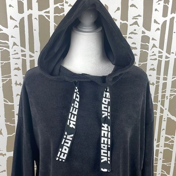 Reebok Terry Cloth Dolman Cropped Sleeve Hoodie - Picture 5 of 11